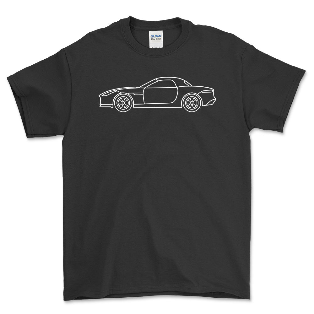 Jaguar F Type Convertible Outline Unisex T Shirt Bomuld eksklusivt Garage Culture Shop