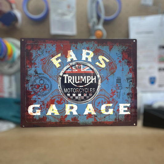 Triumph Fars Garage Skilte