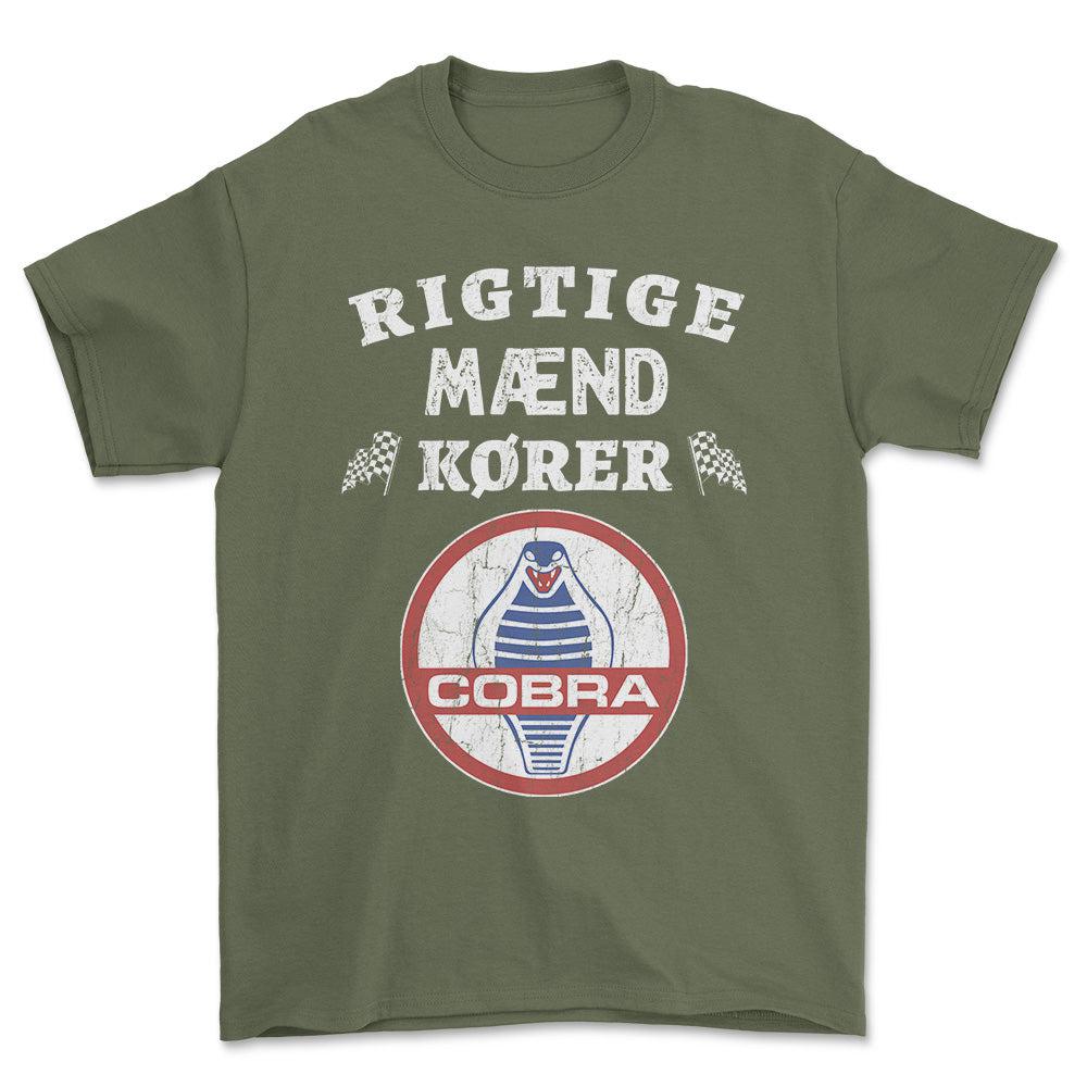 AC Cobra Rigtige Mænd Kører Unisex T-Shirt , Bomuld-Beklædning-AC-Grøn Militær-S-Forside-Garage Culture Shop- garage - man cave - merchandise