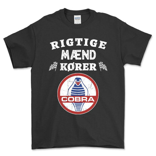 AC Cobra Rigtige Mænd Kører Unisex T-Shirt , Bomuld-Beklædning-AC-Sort-S-Forside-Garage Culture Shop- garage - man cave - merchandise