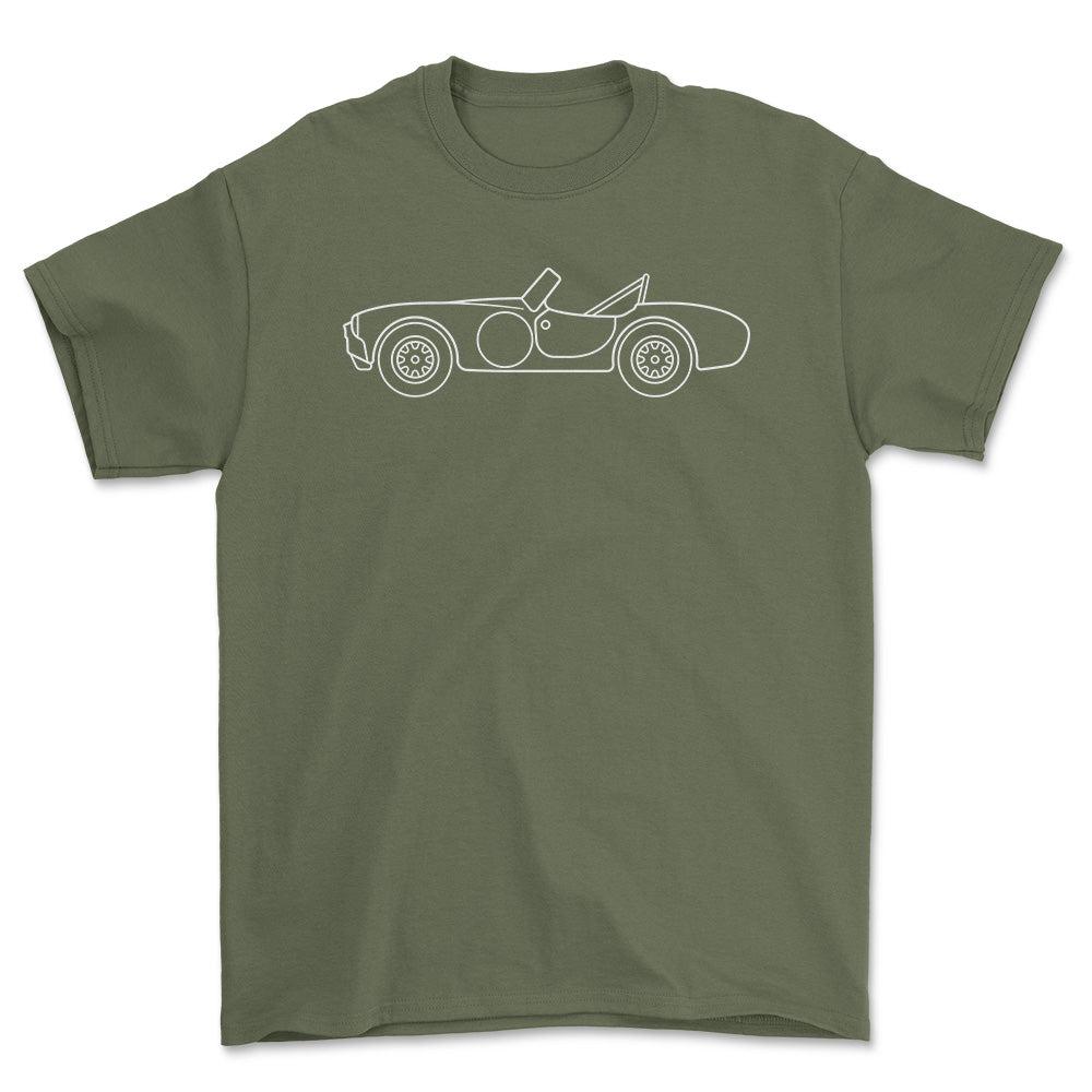 AC Cobra - Unisex T-Shirt , Bomuld-Beklædning-AC-Grøn Militær-S-Forside-Garage Culture Shop- garage - man cave - merchandise