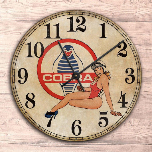 AC Shelby Cobra Pin-Up Vintage Vægur Rundt-Clock-AC-Garage Culture Shop- garage - man cave - merchandise