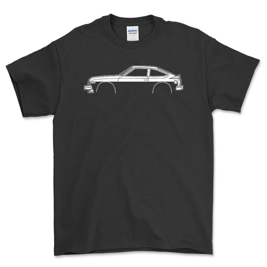 AMC AMX Spirit Silhuet - Unisex T-Shirt , Bomuld-Beklædning-AMC-Sort-S-Forside-Garage Culture Shop- garage - man cave - merchandise