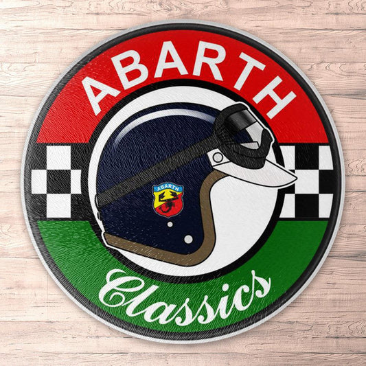 Abarth Classics Runde Skilte , Musemåtte Rundt , Kop Underlag, Underlagssæt-Runde Skilte-Abarth-Garage Culture Shop- garage - man cave - merchandise