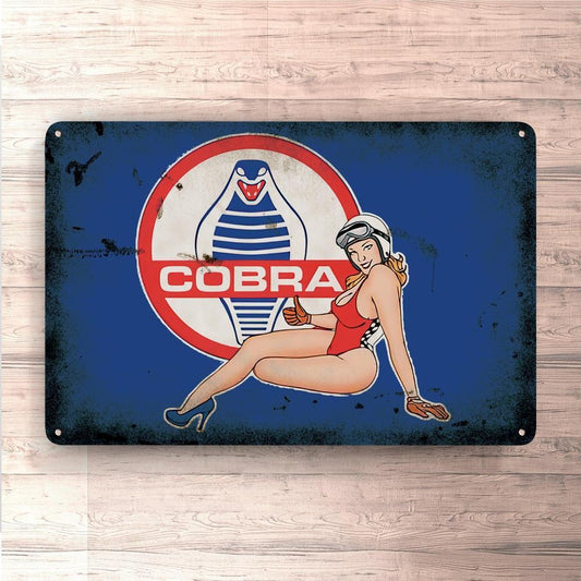 Ac Shelby Cobra Pin-Up Vintage Skilte, Musemåtte, Dækkeserviet, Dørmåtte-Skilte-AC-Garage Culture Shop- garage - man cave - merchandise