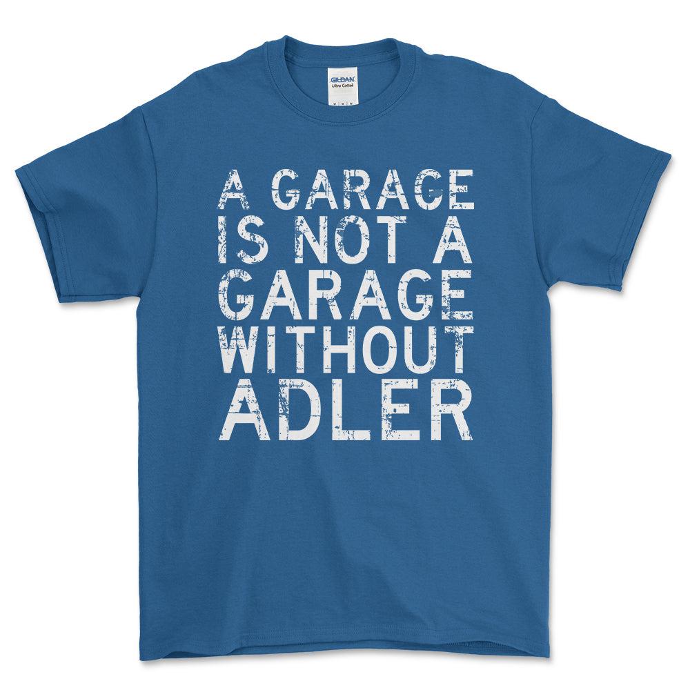 Adler - A Garage Is Not A Garage Without Adler - Unisex T-Shirt , Bomuld-Beklædning-Adler-Blå Royal-S-Forside-Garage Culture Shop- garage - man cave - merchandise