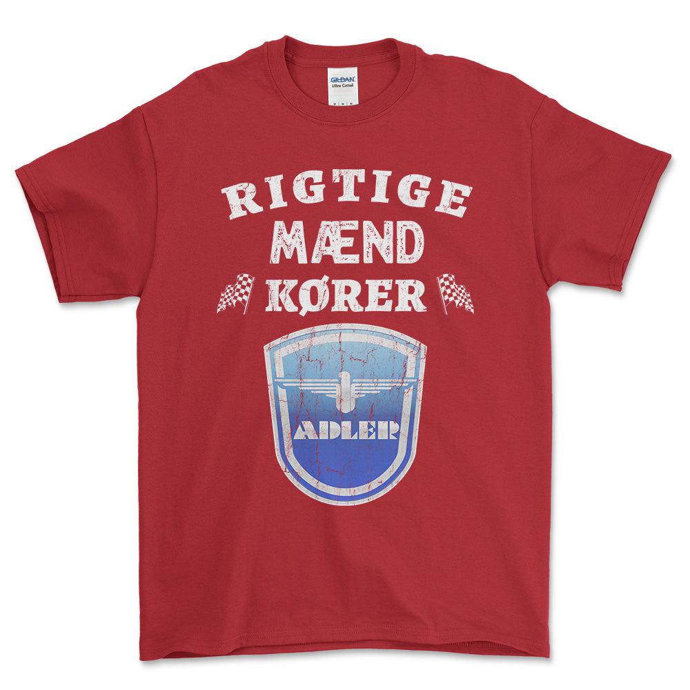 Adler Rigtige Mænd Kører - Unisex T-Shirt , Bomuld-Beklædning-Adler-Rød-S-Forside-Garage Culture Shop- garage - man cave - merchandise