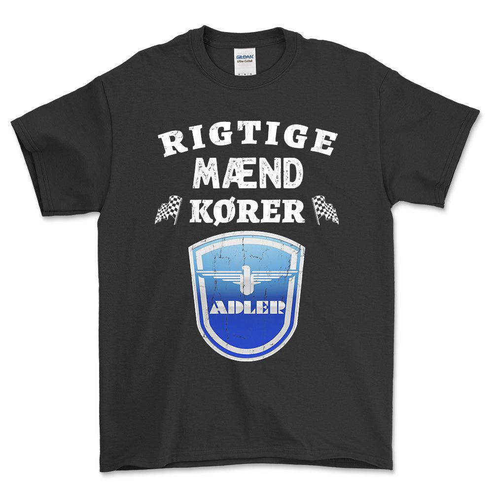 Adler Rigtige Mænd Kører - Unisex T-Shirt , Bomuld-Beklædning-Adler-Sort-S-Forside-Garage Culture Shop- garage - man cave - merchandise