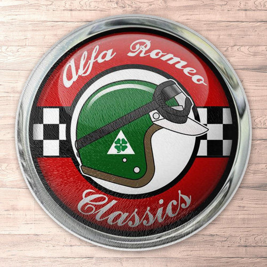 Alfa Romeo Classics Runde Skilte , Musemåtte Rundt , Kop Underlag, Underlagssæt-Runde Skilte-Alfa Romeo-Garage Culture Shop- garage - man cave - merchandise