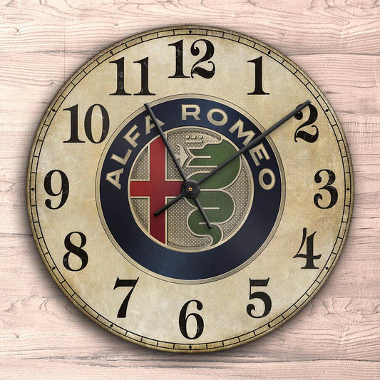 Alfa Romeo Vægur Rundt-Clock-Alfa Romeo-Garage Culture Shop- garage - man cave - merchandise