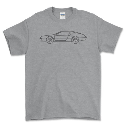 Alpine A310 V6 Outline - Unisex T-Shirt , Bomuld-Beklædning-Alpine-Grå Sport-S-Forside-Garage Culture Shop- garage - man cave - merchandise