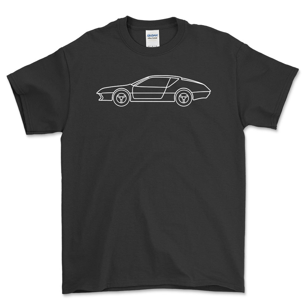 Alpine A310 V6 Outline - Unisex T-Shirt , Bomuld-Beklædning-Alpine-Sort-S-Forside-Garage Culture Shop- garage - man cave - merchandise