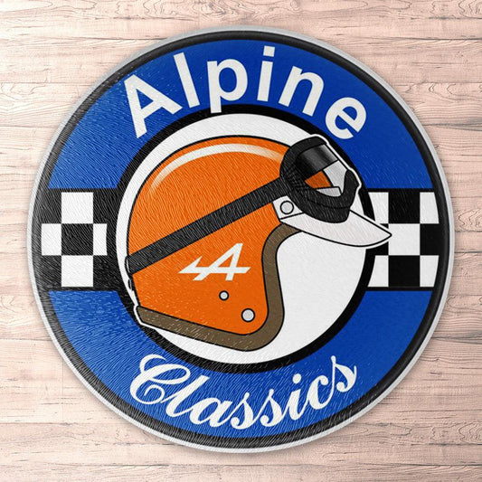 Alpine Classics Runde Skilte , Musemåtte Rundt , Kop Underlag, Underlagssæt-Runde Skilte-Alpine-Garage Culture Shop- garage - man cave - merchandise
