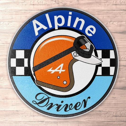 Alpine Driver Runde Skilte , Musemåtte Rundt , Kop Underlag, Underlagssæt-Runde Skilte-Alpine-Garage Culture Shop- garage - man cave - merchandise