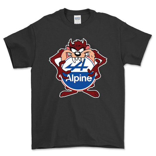 Alpine TAZ Unisex T-Shirt , Bomuld-Beklædning-Alpine-Sort-S-Forside-Garage Culture Shop- garage - man cave - merchandise