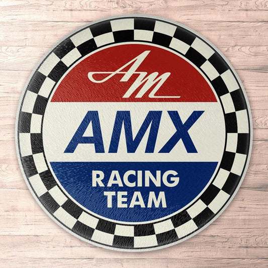 Amc Amx Racing Team Runde Skilte , Musemåtte Rundt , Kop Underlag, Underlagssæt-Runde Skilte-AMC-Garage Culture Shop- garage - man cave - merchandise