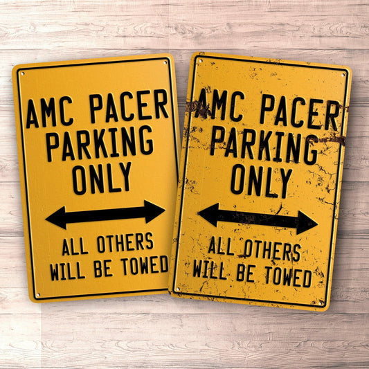 Amc Pacer Parking Only Skilte, Musemåtte, Dørmåtte-Parking skilte-AMC-Garage Culture Shop- garage - man cave - merchandise