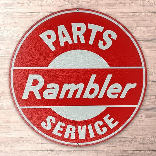 Amc Rambler Authorized Car Service, Runde Skilte , Musemåtte Rundt , Kop Underlag, Underlagssæt-Runde Skilte-AMC-Garage Culture Shop- garage - man cave - merchandise