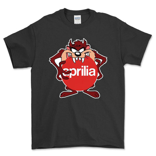 Aprilia TAZ Unisex T-Shirt , Bomuld-Beklædning-Aprilia-Sort-S-Forside-Garage Culture Shop- garage - man cave - merchandise