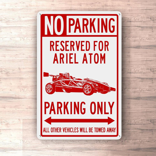 Ariel Atom Parking Only Skilte, Musemåtte, Dørmåtte-Parking skilte-Ariel-Garage Culture Shop- garage - man cave - merchandise