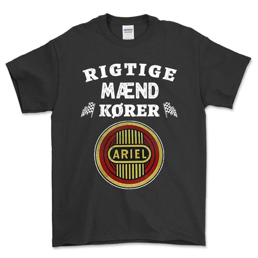 Ariel Rigtige Mænd Kører - Unisex T-Shirt , Bomuld-Beklædning-Ariel-Sort-S-Forside-Garage Culture Shop- garage - man cave - merchandise