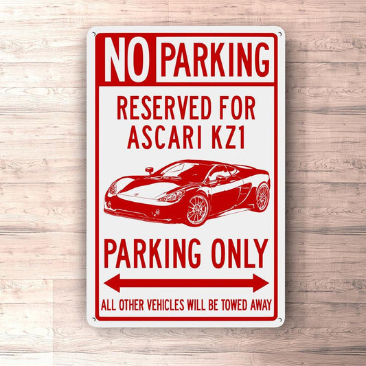 Ascari KZ1 Parking Only Skilte, Musemåtte, Dørmåtte-Parking skilte-Ascari-Garage Culture Shop- garage - man cave - merchandise