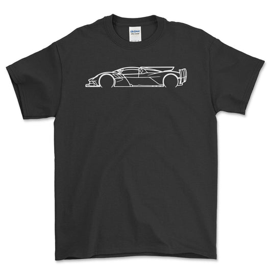 Aston Martin Valkyrie AMR Outline - Unisex T-Shirt , Bomuld-Beklædning-Aston Martin-Sort-S-Forside-Garage Culture Shop- garage - man cave - merchandise