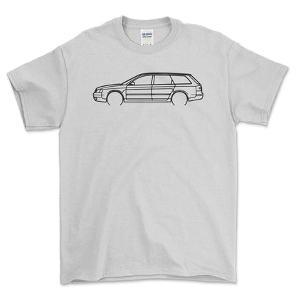 Audi A6 Avant Outline - Unisex T-Shirt , Bomuld-Beklædning-Audi-Hvid-S-Forside-Garage Culture Shop- garage - man cave - merchandise