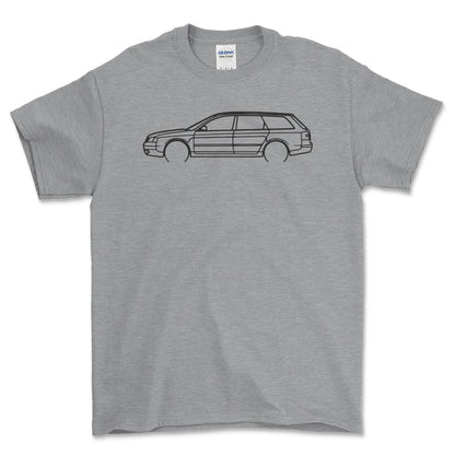 Audi A6 Avant Outline - Unisex T-Shirt , Bomuld-Beklædning-Audi-Grå Sport-S-Forside-Garage Culture Shop- garage - man cave - merchandise