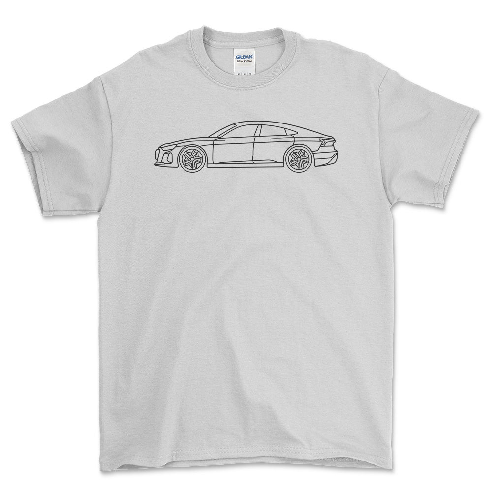 Audi RS e-tron GT Outline - Unisex T-Shirt , Bomuld-Beklædning-Audi-Hvid-S-Forside-Garage Culture Shop- garage - man cave - merchandise