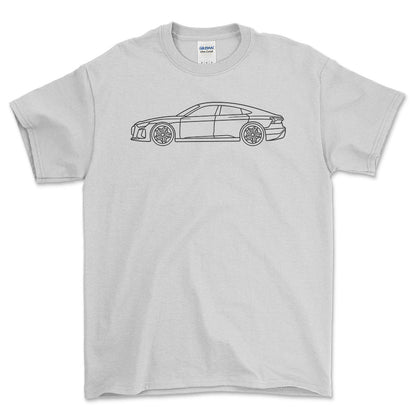 Audi RS e-tron GT Outline - Unisex T-Shirt , Bomuld-Beklædning-Audi-Hvid-S-Forside-Garage Culture Shop- garage - man cave - merchandise