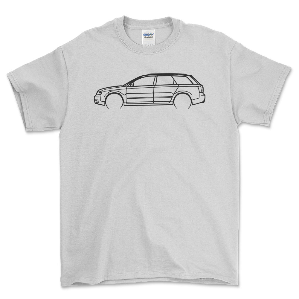 Audi S6 Avant Outline - Unisex T-Shirt , Bomuld-Beklædning-Audi-Hvid-S-Forside-Garage Culture Shop- garage - man cave - merchandise