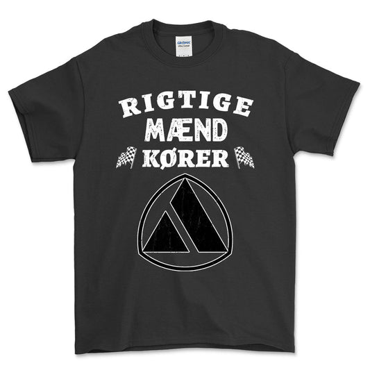 Autobianchi Rigtige Mænd Kører Unisex T-Shirt , Bomuld-Beklædning-Autobianchi-Sort-S-Forside-Garage Culture Shop- garage - man cave - merchandise