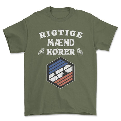BFG Rigtige Mænd Kører - Unisex T-Shirt , Bomuld-Beklædning-BFG-Grøn Militær-S-Forside-Garage Culture Shop- garage - man cave - merchandise
