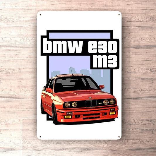 BMW E30 M3 Skilte, Musemåtte, Dørmåtte-Skilte-BMW-Garage Culture Shop- garage - man cave - merchandise