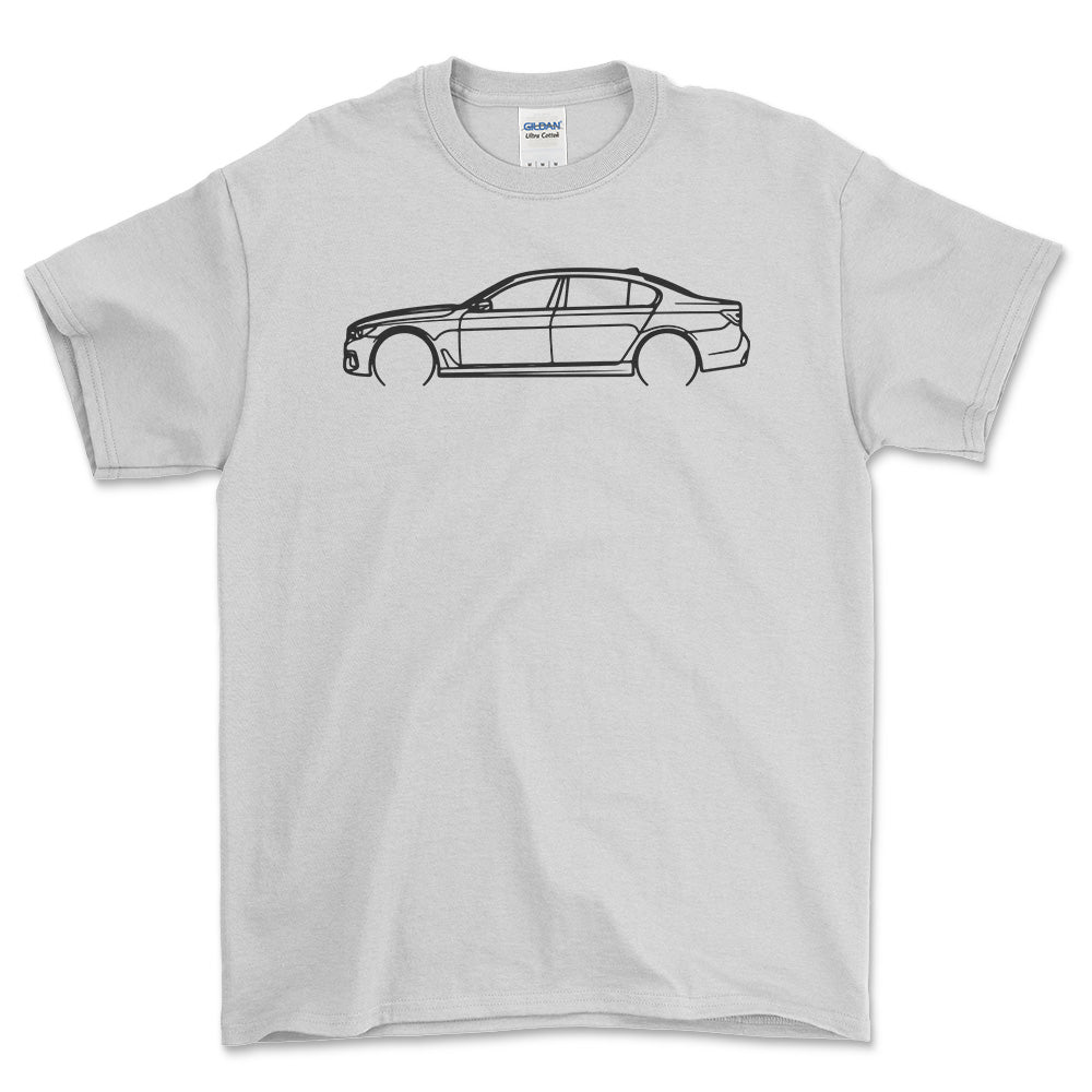 BMW Gi2 750Li Outline - Unisex T-Shirt , Bomuld-Beklædning-BMW-Hvid-S-Forside-Garage Culture Shop- garage - man cave - merchandise