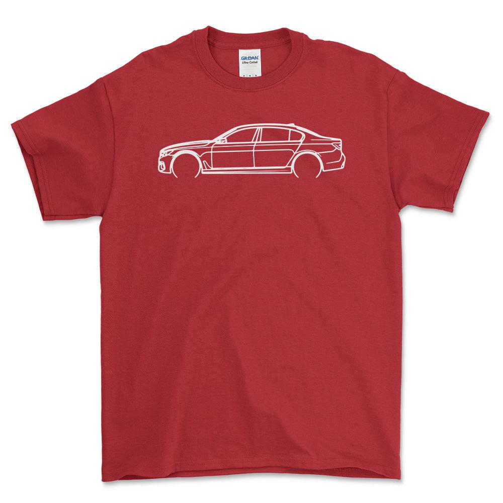 BMW Gi2 750Li Outline - Unisex T-Shirt , Bomuld-Beklædning-BMW-Rød-S-Forside-Garage Culture Shop- garage - man cave - merchandise