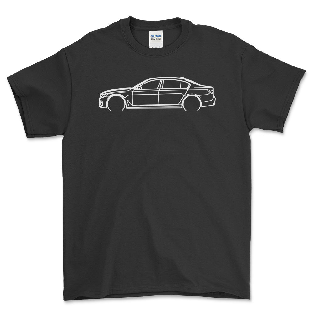 BMW Gi2 750Li Outline - Unisex T-Shirt , Bomuld-Beklædning-BMW-Sort-S-Forside-Garage Culture Shop- garage - man cave - merchandise