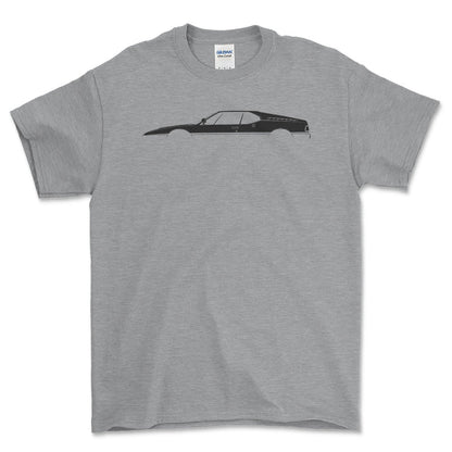 BMW M1 Silhuet - Unisex T-Shirt , Bomuld-Beklædning-BMW-Grå Sport-S-Forside-Garage Culture Shop- garage - man cave - merchandise