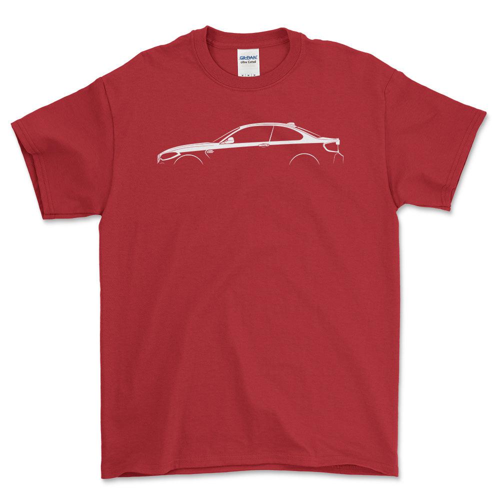 BMW M2 Competition (F87) Silhuet - Unisex T-Shirt , Bomuld-Beklædning-BMW-Rød-S-Forside-Garage Culture Shop- garage - man cave - merchandise