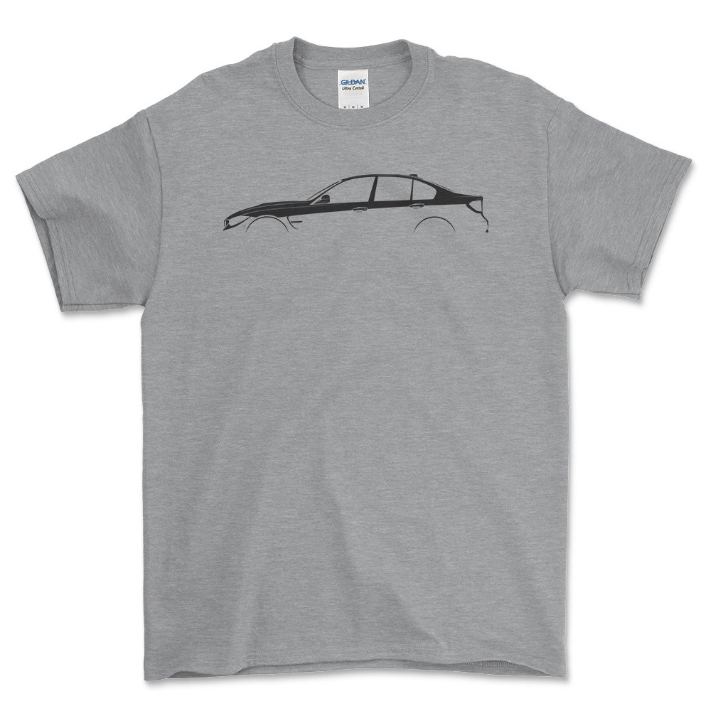 BMW M3 (F80) Silhuet - Unisex T-Shirt , Bomuld-Beklædning-BMW-Grå Sport-S-Forside-Garage Culture Shop- garage - man cave - merchandise