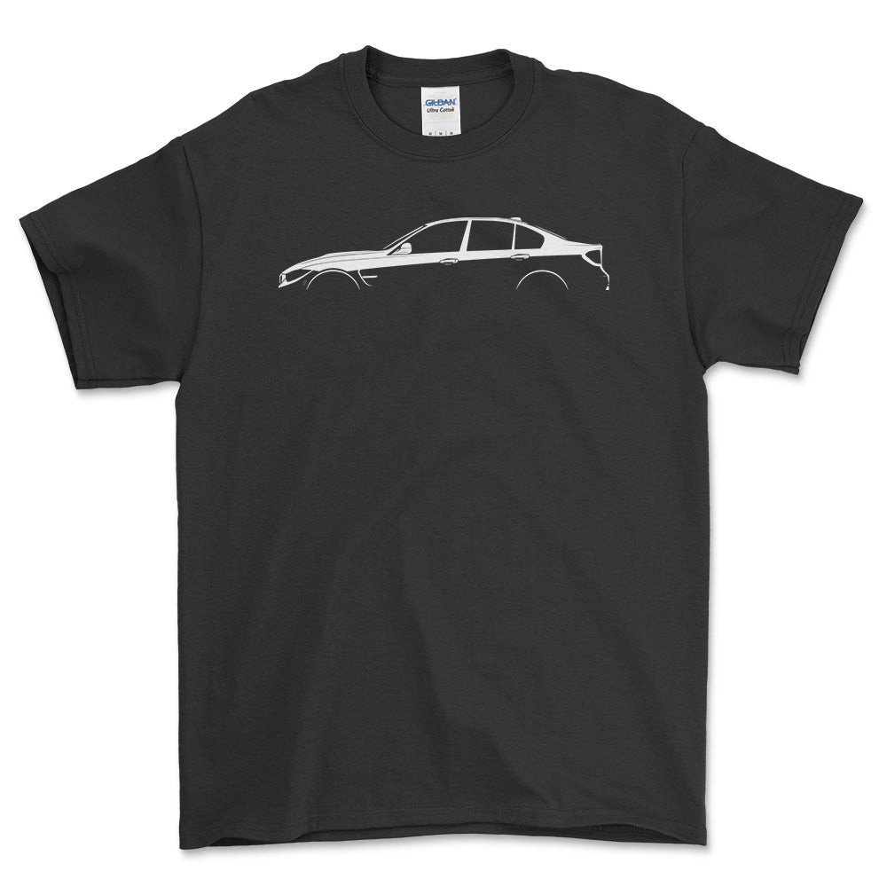 BMW M3 (F80) Silhuet - Unisex T-Shirt , Bomuld-Beklædning-BMW-Sort-S-Forside-Garage Culture Shop- garage - man cave - merchandise