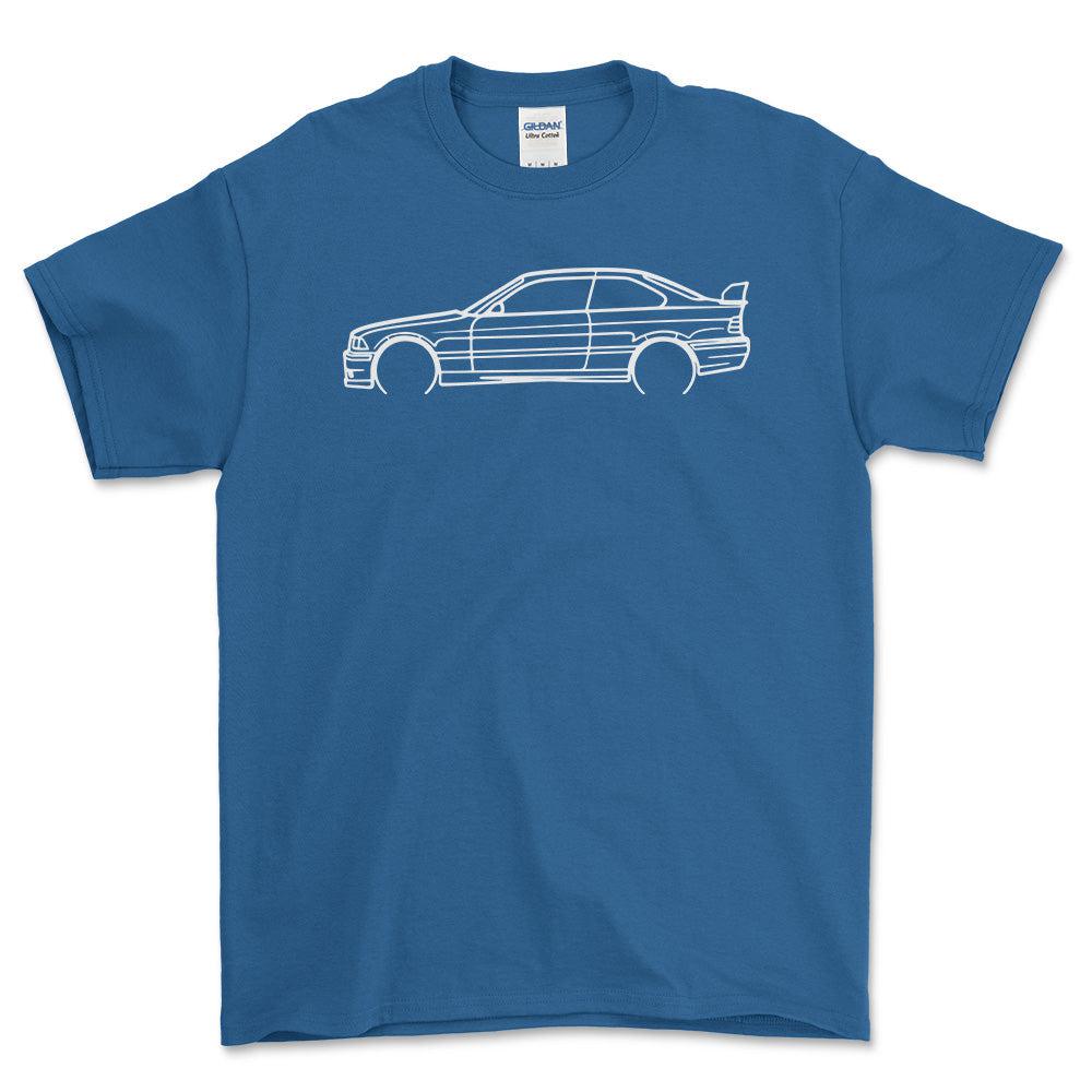 BMW M3 GTS Outline - Unisex T-Shirt , Bomuld-Beklædning-BMW-Blå Royal-S-Forside-Garage Culture Shop- garage - man cave - merchandise