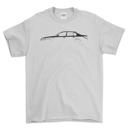 BMW M5 (E60) Silhuet - Unisex T-Shirt , Bomuld-Beklædning-BMW-Hvid-S-Forside-Garage Culture Shop- garage - man cave - merchandise