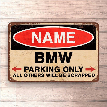 BMW - Parking Only - Skilte, Musemåtte, Dørmåtte-Skilte-BMW-Garage Culture Shop- garage - man cave - merchandise