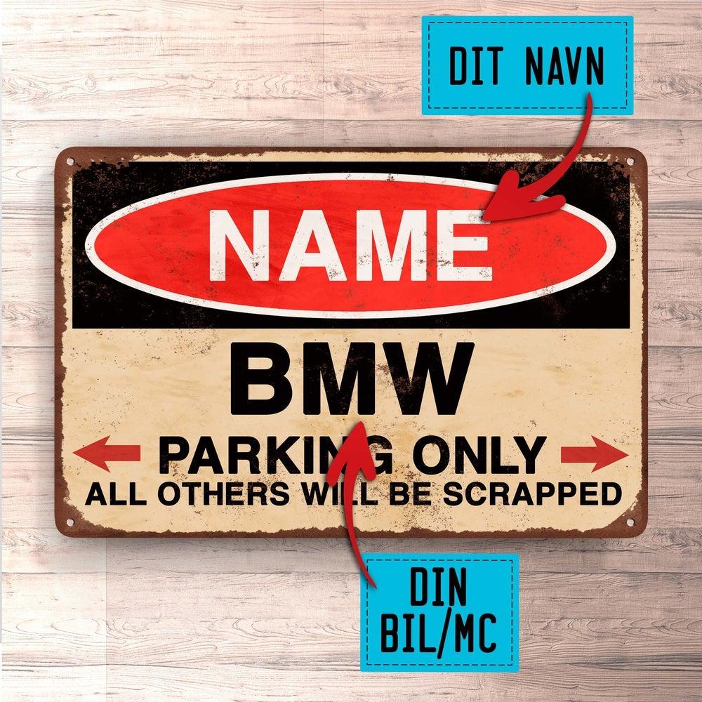 BMW - Parking Only - Skilte, Musemåtte, Dørmåtte-Skilte-BMW-Garage Culture Shop- garage - man cave - merchandise