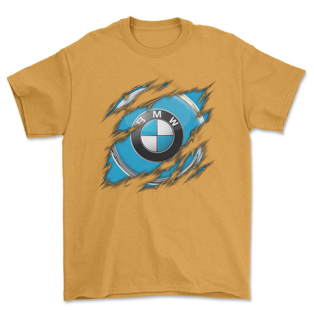 BMW Ripped Unisex T-Shirt , Bomuld-Beklædning-BMW-Guld-S-Forside-Garage Culture Shop- garage - man cave - merchandise