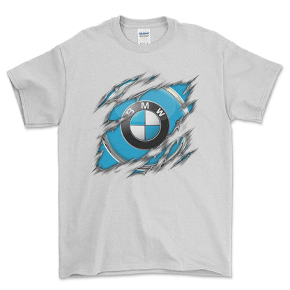 BMW Ripped Unisex T-Shirt , Bomuld-Beklædning-BMW-Hvid-S-Forside-Garage Culture Shop- garage - man cave - merchandise