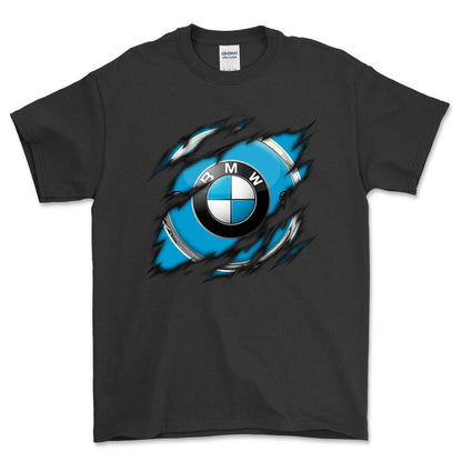 BMW Ripped Unisex T-Shirt , Bomuld-Beklædning-BMW-Sort-S-Forside-Garage Culture Shop- garage - man cave - merchandise