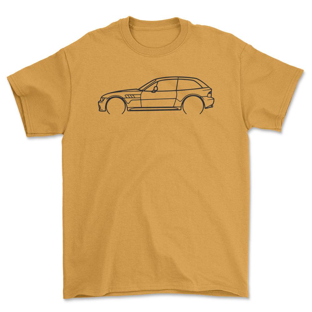 BMW Z3 Coupe Outline - Unisex T-Shirt , Bomuld-Beklædning-BMW-Guld-S-Forside-Garage Culture Shop- garage - man cave - merchandise